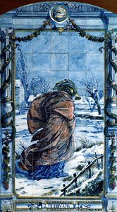 Februari, från en serie kakelpaneler för det holländska köket, 1867-8 av Edward John Poynter