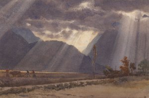 Landskap nära Argeles - Gazost vid foten av Pyrenéerna av Edward John Poynter