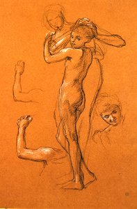 Study for Idle Fears (II), 1893 (krita på papper) av Edward John Poynter