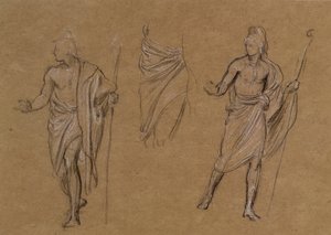 Studie av herdar, ca 1875 (krita på papper) av Edward John Poynter