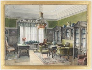 Bibliotekets interiör av Edward Lamson Henry