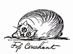 En kattkaraktär (teckning) av Edward Lear