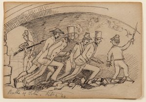 Baths of Titus, 1840 (penna, penna och bläck på papper) av Edward Lear