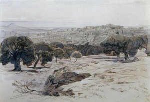 Betlehem - Långfredagen den 2 april 1858 (penna, bläck och akvarell på papper) av Edward Lear
