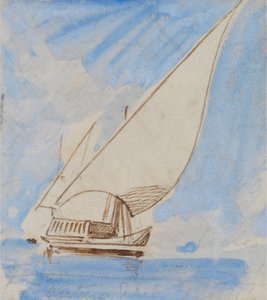Båt på Nilen av Edward Lear