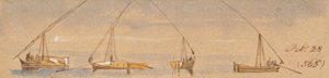 Båtar (Dahabeahs); 28 februari [1867] (565) av Edward Lear