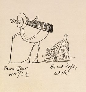 Edward Lear 73 och en halv och hans katt Foss, 16 år av Edward Lear