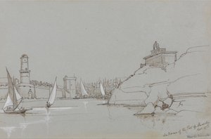 Ingång till Marseilles hamn av Edward Lear