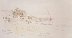 Esneh, Egypten, 1854 av Edward Lear