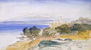 Gonia, 1864 (penna & bläck och wc på papper) av Edward Lear