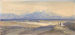 Berget Olympos sett från Larissa, Thessalien, Grekland av Edward Lear