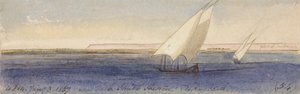 Nära Nesle Sheikh Hassan, vy mot söder av Edward Lear