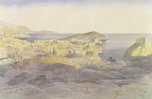Ragusa (Dubrovnik), 5-6 maj 1866 (penna, bläck och wc på papper) av Edward Lear