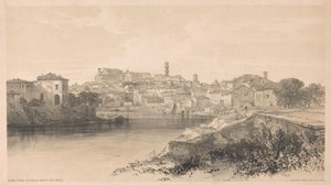 Rom sedd från Via della Porta San Paolo, ur ”Vyer i Rom och dess omgivningar”, 1841 av Edward Lear