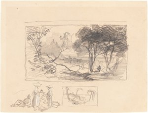 Skisser i Italien [recto], 18391845. av Edward Lear