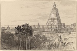Tanjore, Indien av Edward Lear