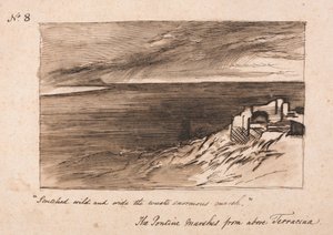 De pontinska träsken ovanför Terracina av Edward Lear