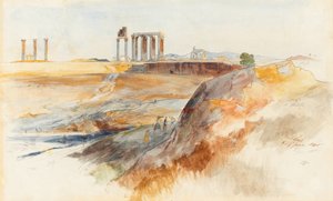 Templet för den olympiske Zeus, Aten av Edward Lear