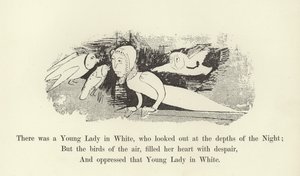 Det var en ung dam i vitt, som såg ut på nattens djup av Edward Lear