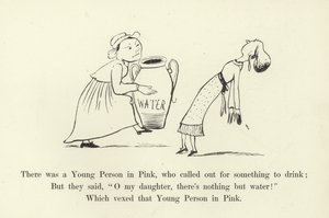 Det var en ung person i rosa, som ropade efter något att dricka av Edward Lear