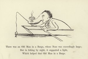 Det var en gammal man i en pråm, vars näsa var synnerligen stor av Edward Lear