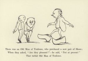 Det var en gammal man från Toulouse, som köpte ett par nya skor av Edward Lear