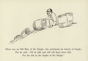 Det fanns en gammal man från Dargle som köpte sex tunnor Gargle. av Edward Lear