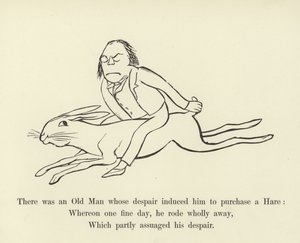 Det fanns en gammal man vars förtvivlan fick honom att köpa en hare. av Edward Lear