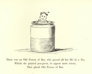 Det fanns en gammal person från Bar, som gick hela sitt liv i en burk av Edward Lear