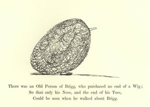 Det fanns en gammal person från Brigg, som köpte ingen ände av en peruk av Edward Lear