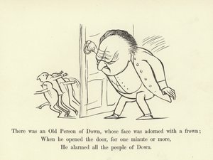 Det fanns en gammal person av Down, vars ansikte var prydd med en rynka pannan av Edward Lear