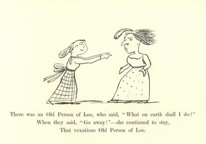Det fanns en gammal människa från Loo som sade: "Vad i hela världen skall jag göra? av Edward Lear