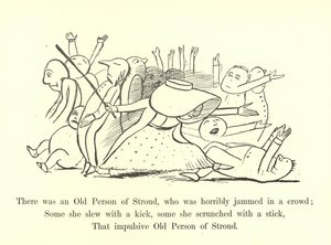 Det var en gammal person av Stroud, som var fruktansvärt fast i en folkmassa av Edward Lear
