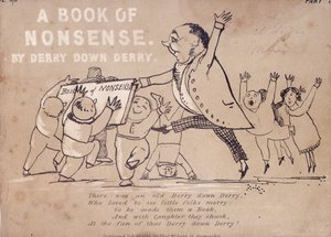 Titelblad för "A Book of Nonsense av Derry Down Derry", 1846 av Edward Lear