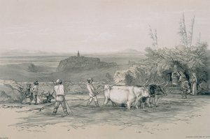 Utsikt i Rom och dess omgivningar: Roiate, en stad nära Subiaco av Edward Lear