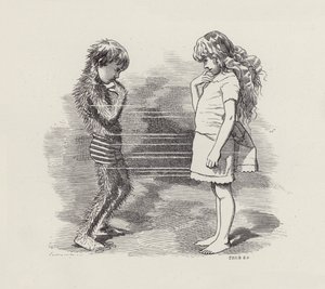 Illustration för The Water-Babies av Charles Kingsley (gravyr) av Edward Linley (after) Sambourne