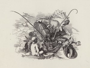 Illustration för The Water-Babies av Charles Kingsley (gravyr) av Edward Linley (after) Sambourne