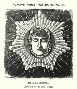 Punch tecknad: Adelaide Ristori, italiensk skådespelerska (gravyr)