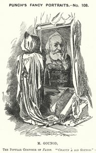 Punch tecknad: Charles Gounod, fransk kompositör (gravyr) av Edward Linley (after) Sambourne