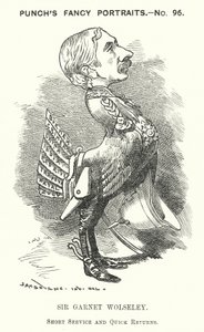 Punch tecknad: Garnet Wolseley av Edward Linley (after) Sambourne
