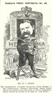 Punch tecknad: Henry James Byron, engelsk dramatiker (gravyr) av Edward Linley (after) Sambourne