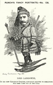Punch-tecknad serie: Henry Petty-Fitzmaurice, 5:e markisen av Lansdowne, brittisk politiker och generalguvernör i Kanada (gravyr) av Edward Linley (after) Sambourne