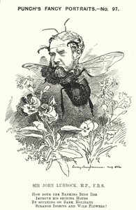 Punch tecknad: John Lubbock av Edward Linley (after) Sambourne