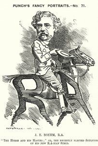 Punch tecknad: Joseph Edgar Boehm, engelsk skulptör (gravyr) av Edward Linley (after) Sambourne