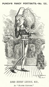 Punch tecknad: Lord Henry Lennox, engelsk konservativ politiker (gravyr) av Edward Linley (after) Sambourne