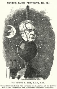 Punch tecknad: Sir George Biddell Airy, engelsk astronomer Royal (gravyr) av Edward Linley (after) Sambourne