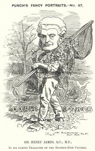 Punch tecknad: Sir Henry James av Edward Linley (after) Sambourne