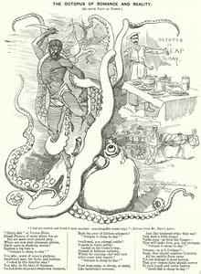 Punch tecknad: The Octopus of Romance and Reality (gravyr) av Edward Linley (after) Sambourne