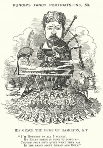 Punch tecknad: William Douglas Hamilton av Edward Linley (after) Sambourne