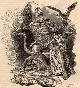 Tecknad film av Alfred Tennyson (1809-1893) engelsk poet av Edward Linley Sambourne